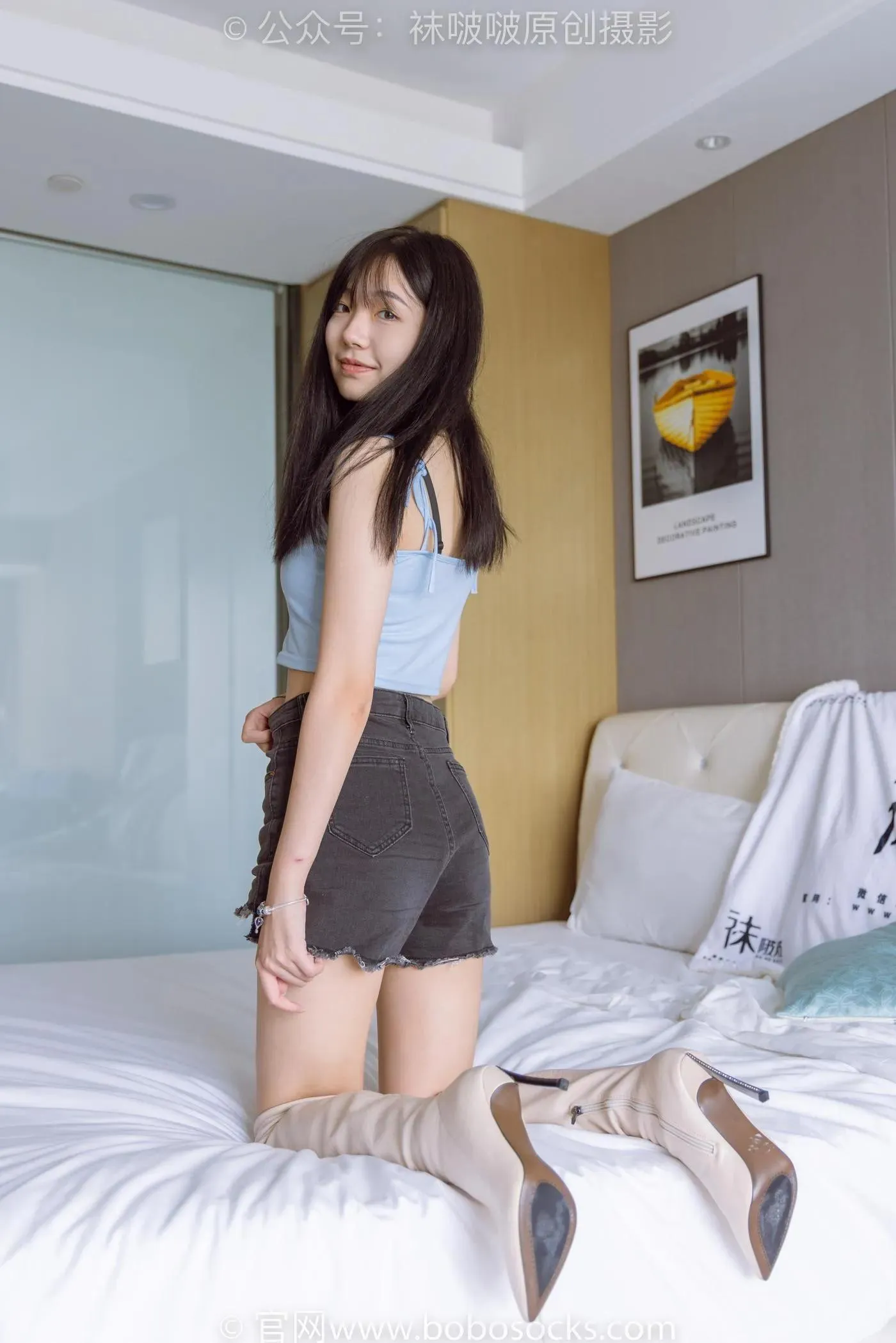 [BoBoSocks袜啵啵]NO.174 小甜豆-高跟长靴、白棉袜、裸足 [178P]插图1